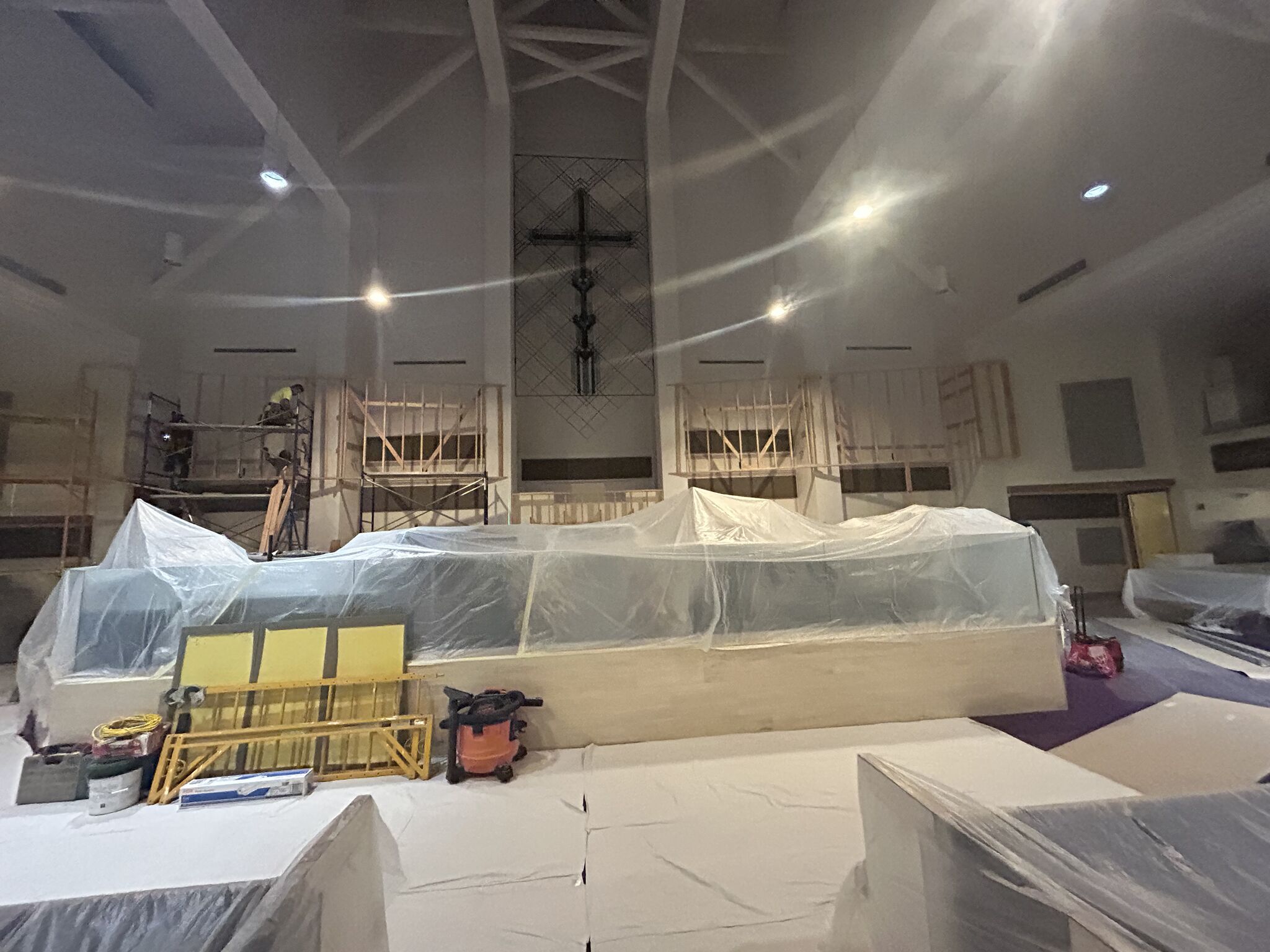 Completed LED wall displaying vivid worship visuals